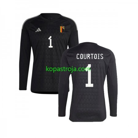 Billiga Fotbollströjor Belgien Courtois 1 Målvakt Borta tröja 2022 Långärmad